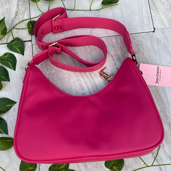 Hot Pink Juicy Couture Barrel Crossbody Shoulder Bag NWT Handbag Y2K Purse Hobo - Picture 3 of 11
